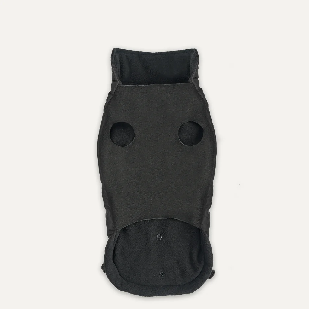 Kurtka dla psa z pluszową podszewką i wodoodporną powierzchnią zewnętrzną, rozmiar S, czarna – Goo-eez Mock Neck Signature Wrap Jacket - obrazek 5