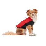 Kurtka dla psa z pluszową podszewką i hydrofobową warstwą zewnętrzną, rozmiar XXS, czerwona i czarna – Goo-eez Mock Neck Signature Wrap Jacket - obrazek 3