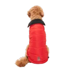 Kurtka dla psa z pluszową podszewką, wodoodporna, L, długość grzbietu 52 cm, czerwono czarna – Goo-eez Mock Neck Signature Wrap Jacket - obrazek 2