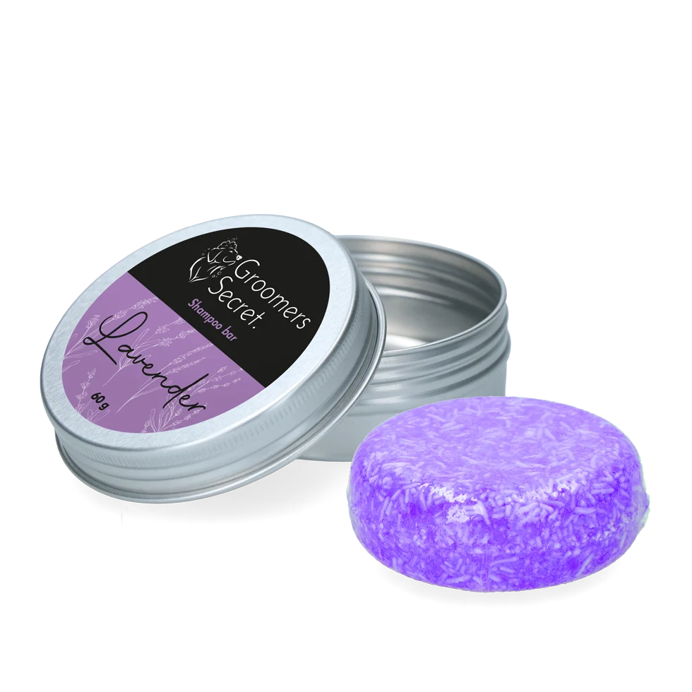 Szampon w kostce z odżywką i zapachem lawendy, 60 g – Groomers Secret Shampoo Bar Lavendel - obrazek 1