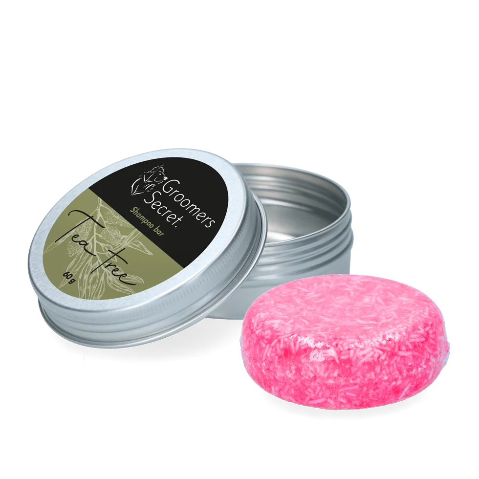GROO021.png Kostka szamponu z odżywką o zapachu drzewa herbacianego, 60 g – Groomers Secret Shampoo Bar Tea Tree - obrazek 1