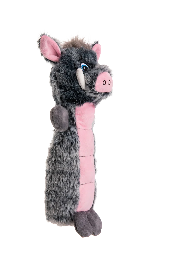 Pluszowa zabawka dla psa z piszczącą powierzchnią i piszczałką – Growl Belly Busters Wally the Pig - obrazek 3