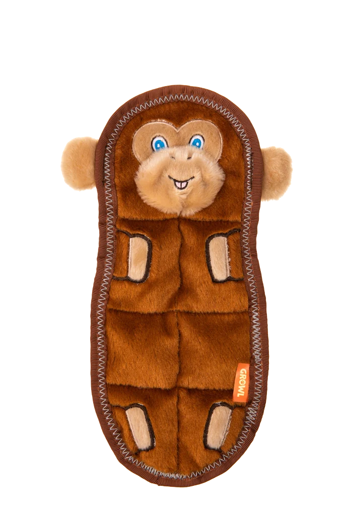 Płaska pluszowa przytulanka dla psa z 7 piszczałkami – Growl Zoo Matz Mildred the Monkey - obrazek 2