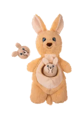 Pluszak dla psa z piszczałkami i 2 ukrytymi zabawkami – Growl Sidekicks Kanga Joey - obrazek 2