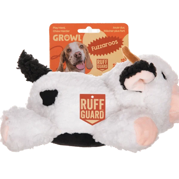 Pluszowa zabawka dla psa z dużą piszczałką – Growl Fuzzaroos Coco Krowa