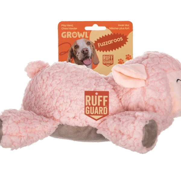 Pluszowa przytulanka z pluszu sherpa i dużą piszczałką – Growl Fuzzaroos, owieczka Lolly