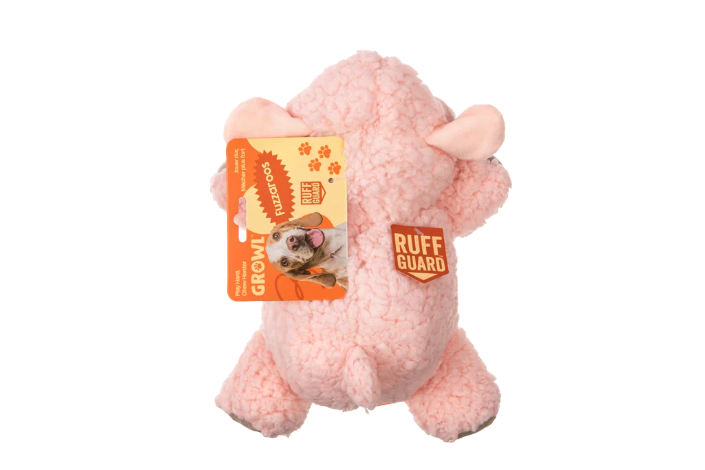 Pluszowa przytulanka z pluszu sherpa i dużą piszczałką – Growl Fuzzaroos, owieczka Lolly - obrazek 4