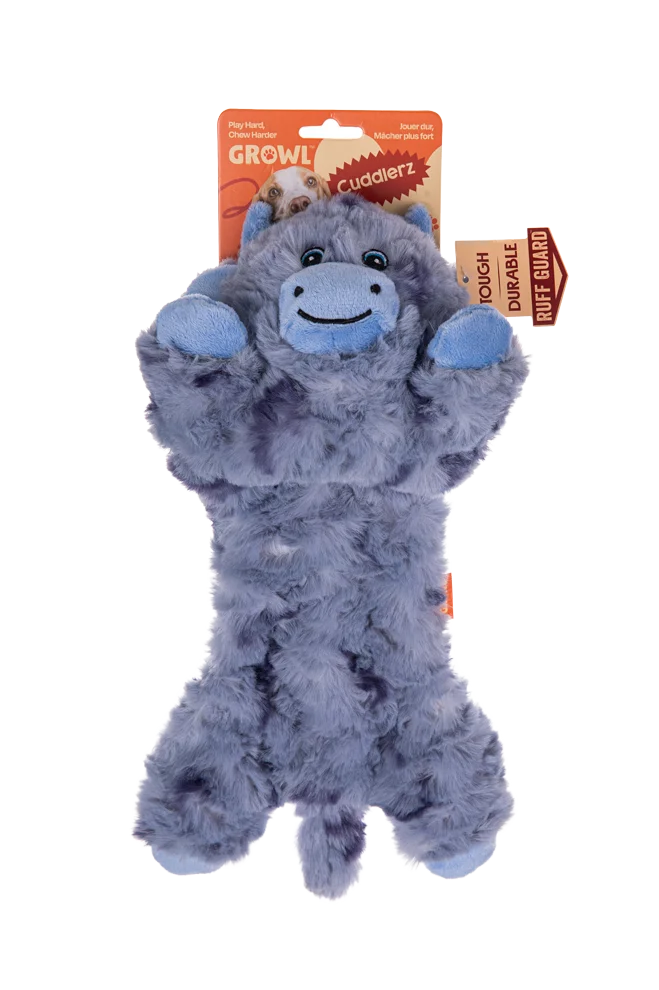 Pluszowa zabawka dla psa z 5 piszczałkami i szeleszczącą folią – Growl Cuddlerz Chewy krowa - obrazek 1