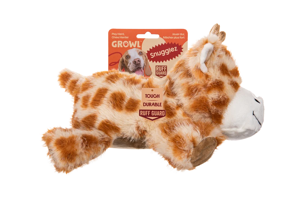 Pluszowa zabawka dla psa z solidnymi szwami – Growl Snugglez Glen Żyrafa - obrazek 1