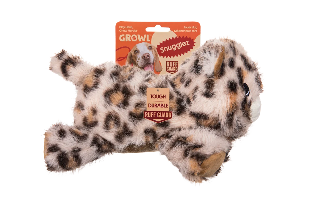 GROWL52078.png Pluszowa zabawka dla psa z mocnymi szwami – Growl Snugglez Larry, lampart - obrazek 1
