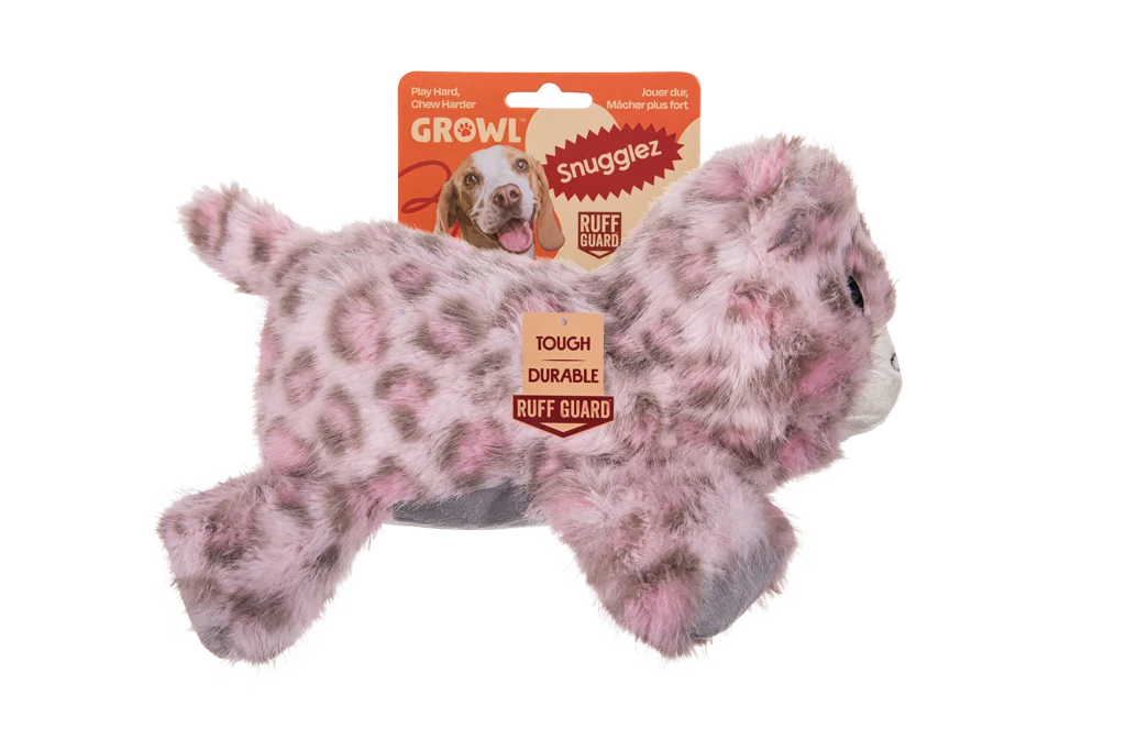 Pluszowa zabawka dla psa z mocnymi szwami – Growl Snugglez Sierra, pantera śnieżna - obrazek 1