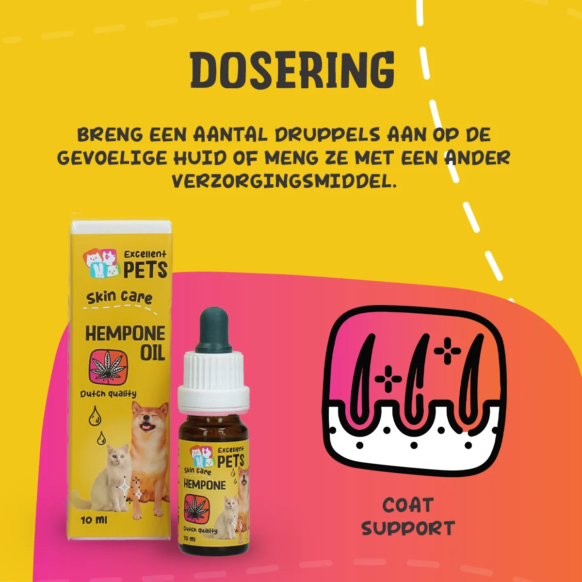 Olejek do pielęgnacji skóry psów z olejem z nasion konopi, 10 ml – Excellent Pets HempOne Oil - obrazek 5