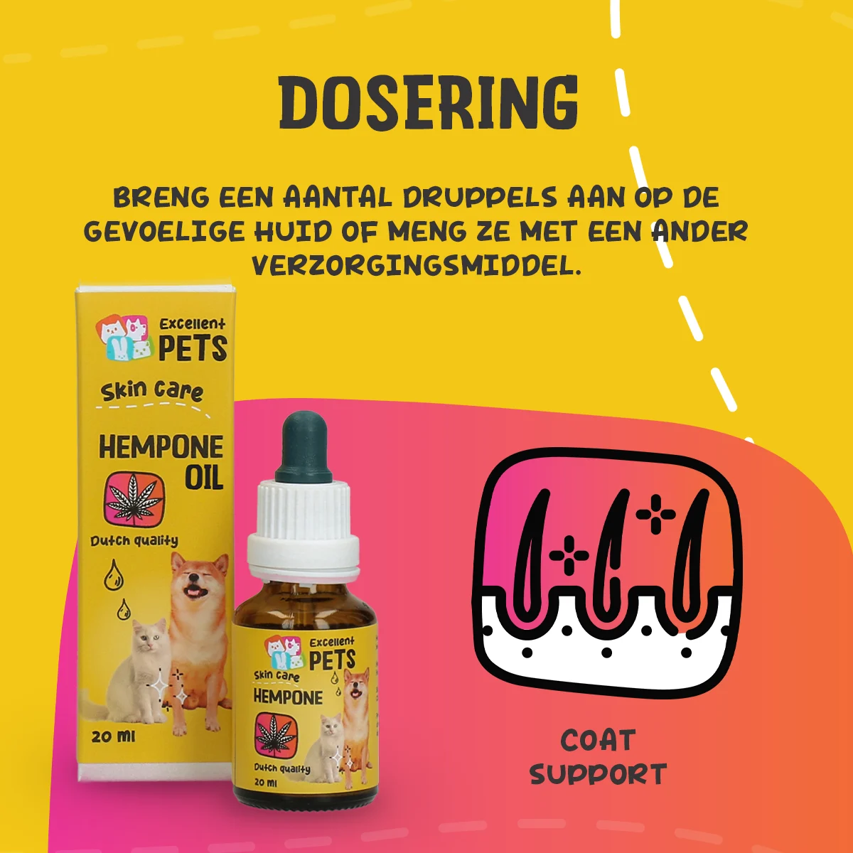 Olejek do pielęgnacji skóry psów z olejem z nasion konopi, 20 ml – Excellent Pets HempOne Oil - obrazek 5
