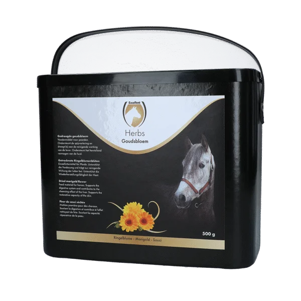 Nagietek dla koni, wspomagający trawienie, 500 g – Excellent Horse Herbs Nagietek