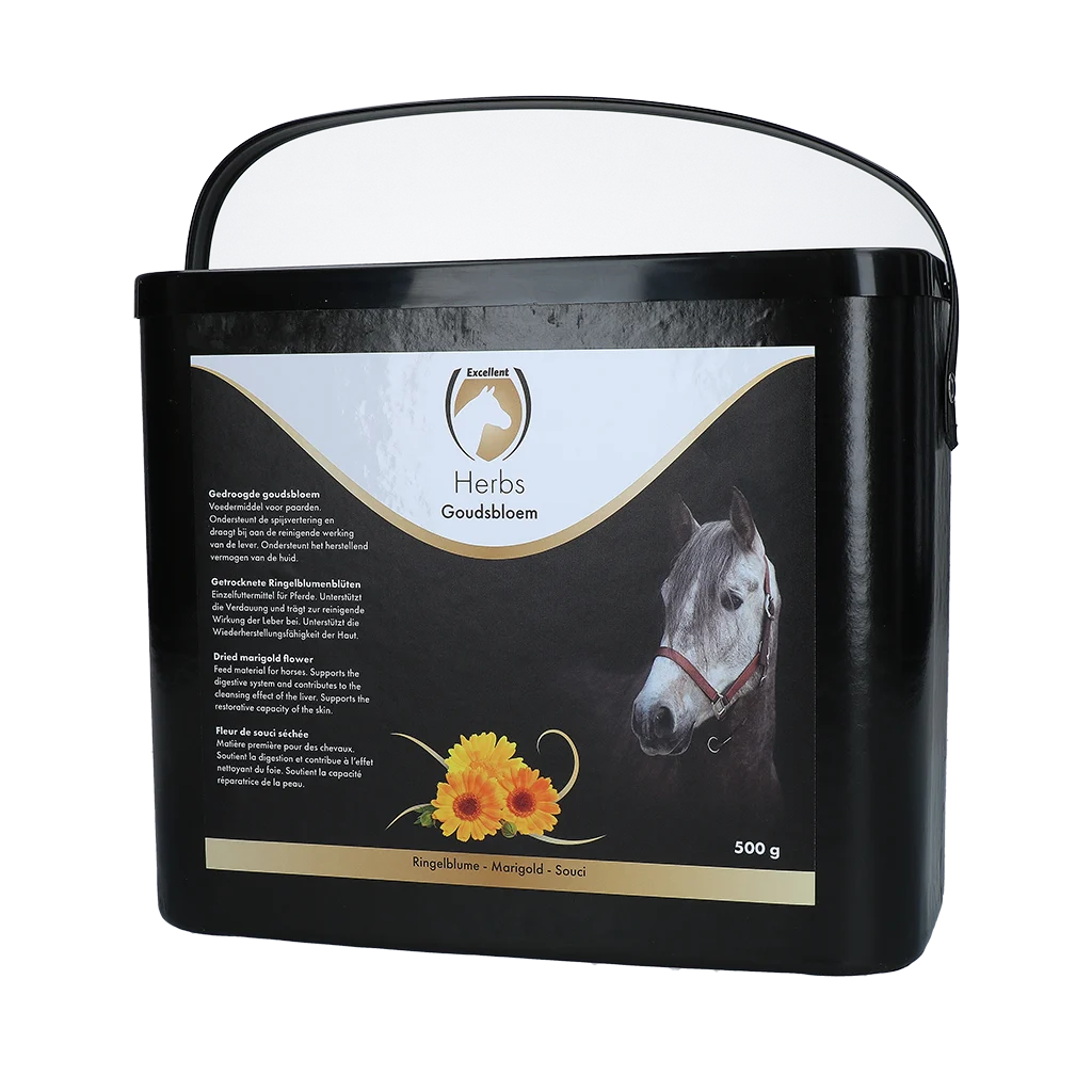 HERB0141.png Nagietek dla koni, wspomagający trawienie, 500 g – Excellent Horse Herbs Nagietek - obrazek 1