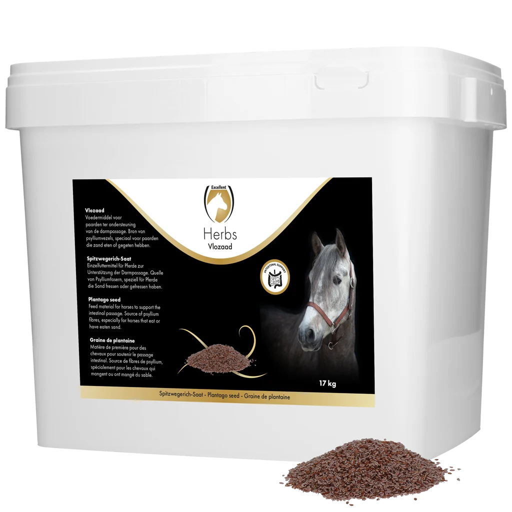 Babka płesznik dla koni z włóknem psyllium, 17 kg – Excellent Horse Herbs Babka płesznik - obrazek 1