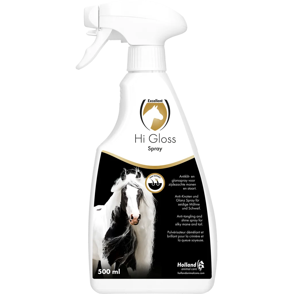 HIGL00500.png Spray do grzywy i ogona, ułatwiający rozczesywanie, 500 ml – Excellent Horse Hi Gloss Spray - obrazek 1