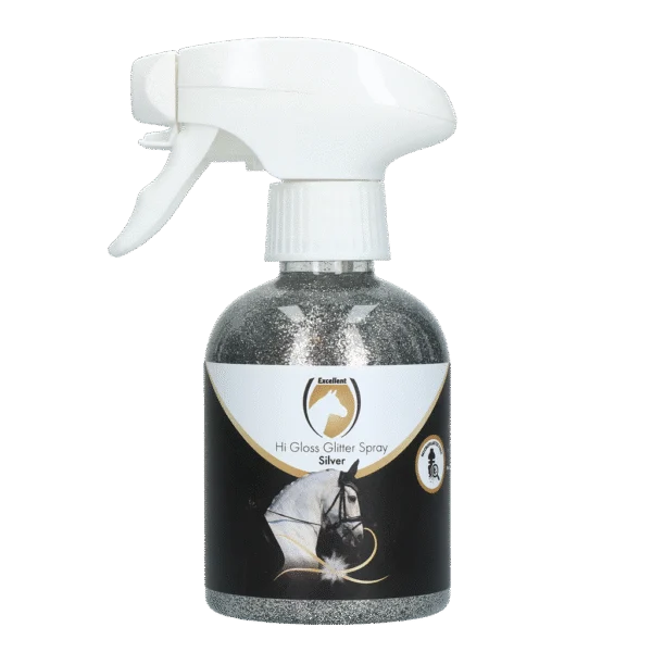 Brokatowy spray do sierści, grzywy i ogona, 250 ml – Excellent Horse Hi Gloss Glitter Spray Silver