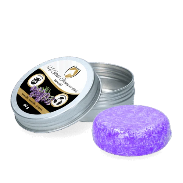 Szampon dla koni w kostce z odżywką, lawenda, 60 g – Excellent Horse Hi Gloss Shampoo Bar