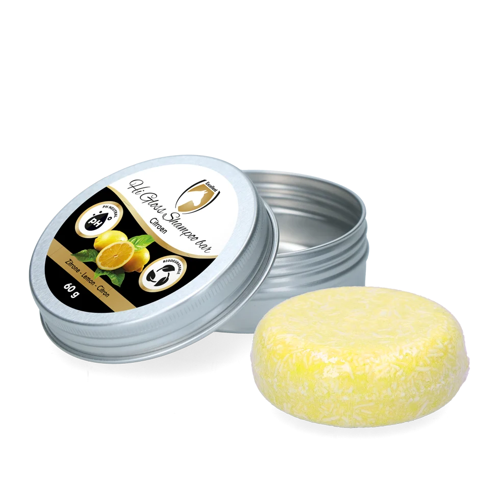Szampon w kostce z odżywką dla koni, cytrynowy, 60 g – Excellent Horse Hi Gloss Shampoo Bar - obrazek 1