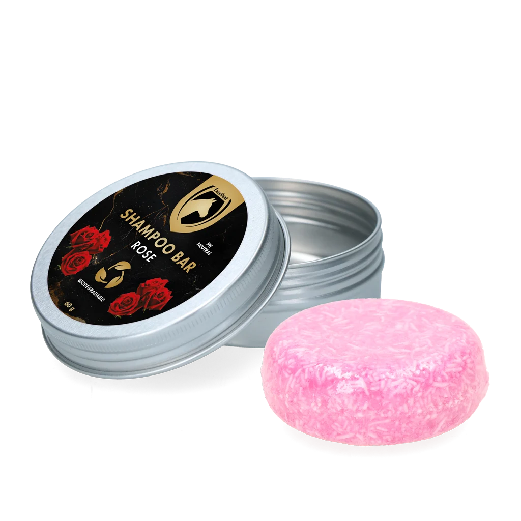 Szampon w kostce z odżywką dla koni, róża, 60 g – Excellent Horse Hi Gloss Shampoo Bar - obrazek 1