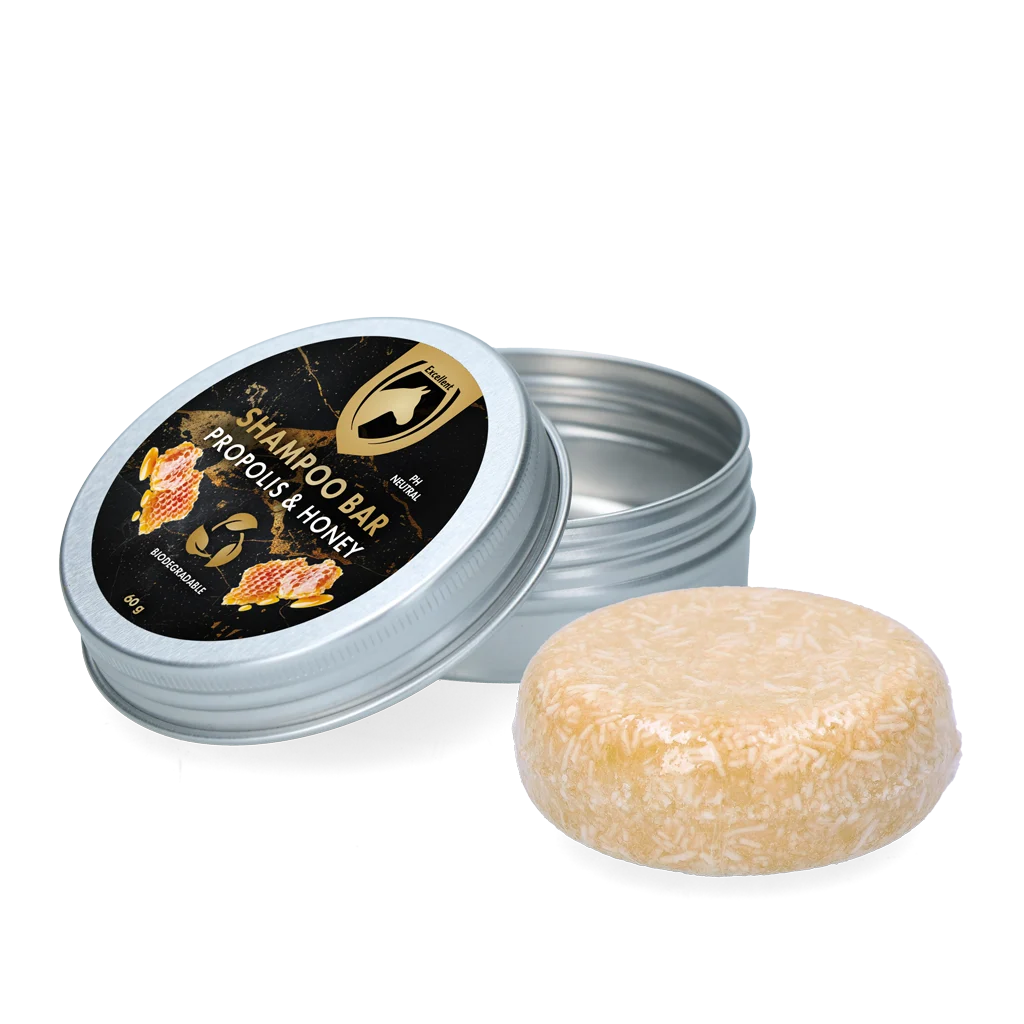 Szampon dla koni w kostce z odżywką, propolisem i miodem, 60 g – Excellent Horse Hi Gloss Shampoo Bar - obrazek 1