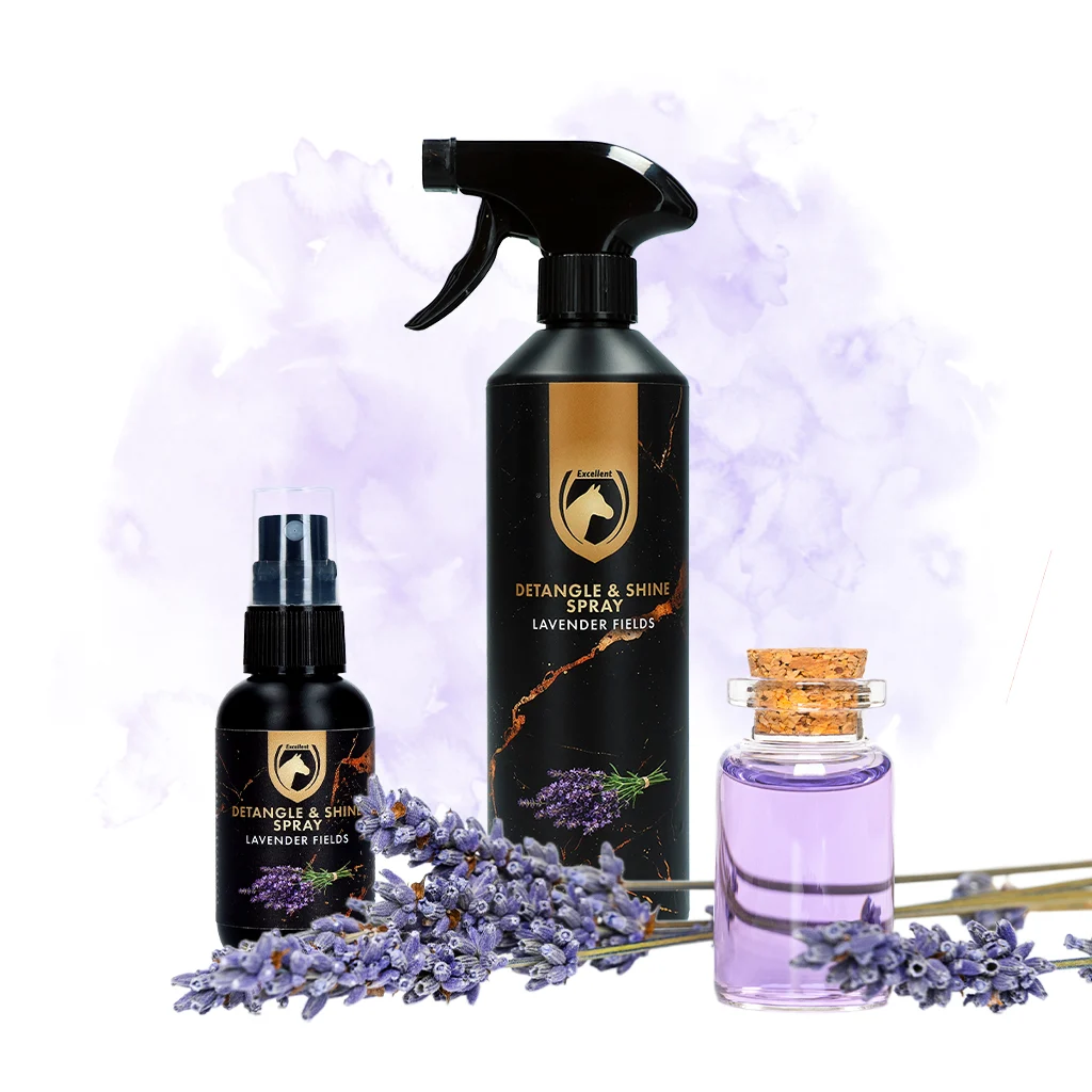 Spray ułatwiający rozczesywanie grzywy i ogona, 500 ml – Excellent Horse Detangle & Shine Spray Lavender Fields - obrazek 2