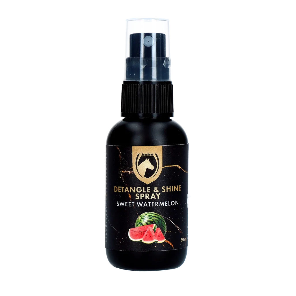 Spray ułatwiający rozczesywanie grzywy i ogona, 50 ml – Excellent Horse Detangle & Shine Spray Sweet Watermelon - obrazek 1