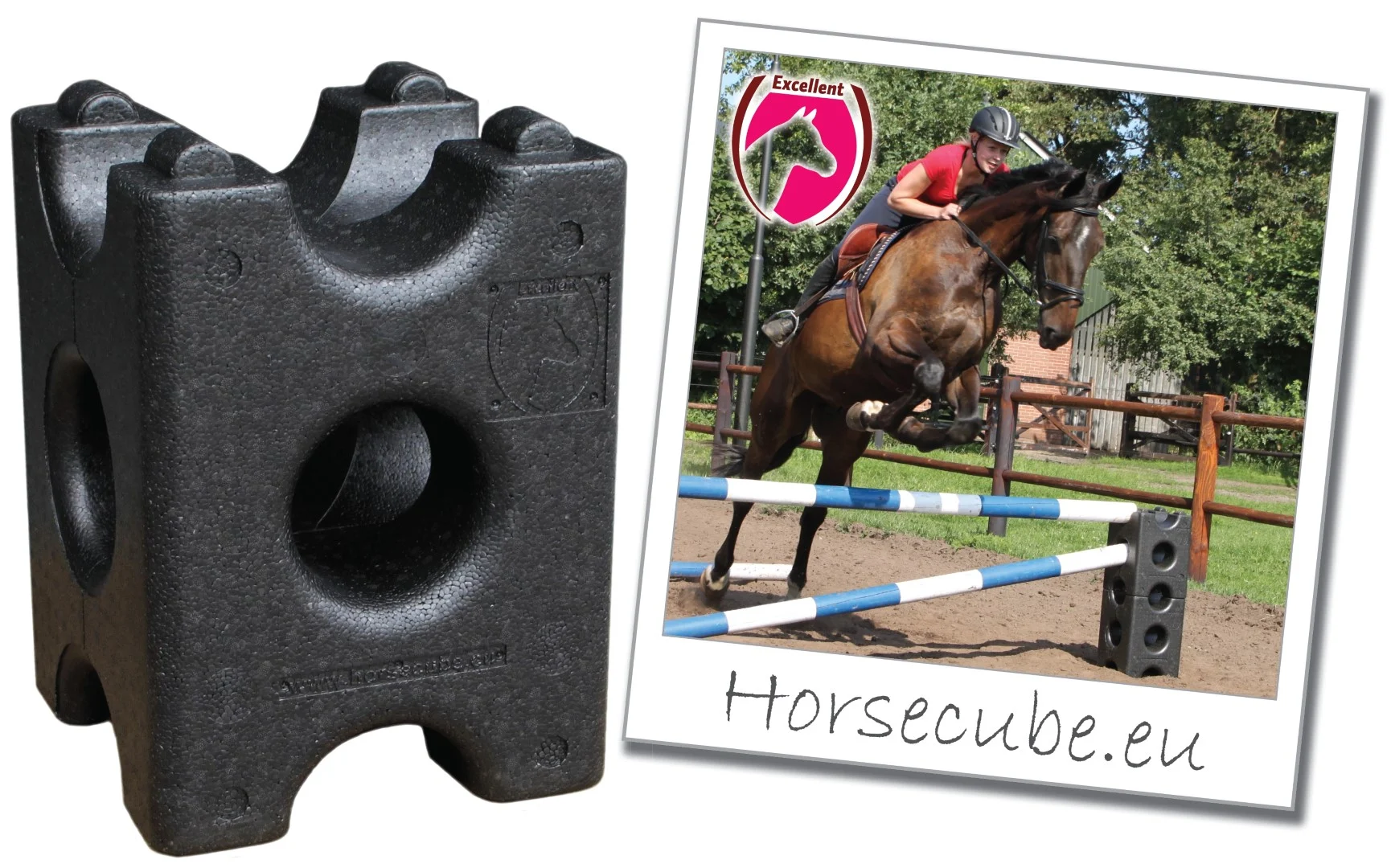 Klocek do przeszkód do treningu skokowego, 41,5 x 30 x 30 cm – Excellent Horse Cube - obrazek 2