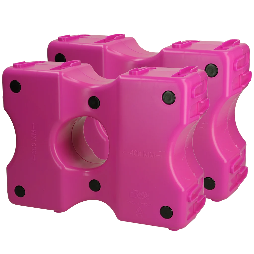 Plastikowe klocki do cavaletti, różowe, 2 szt., 40 x 30 x 15 cm – Vplast Cavaletti - obrazek 1