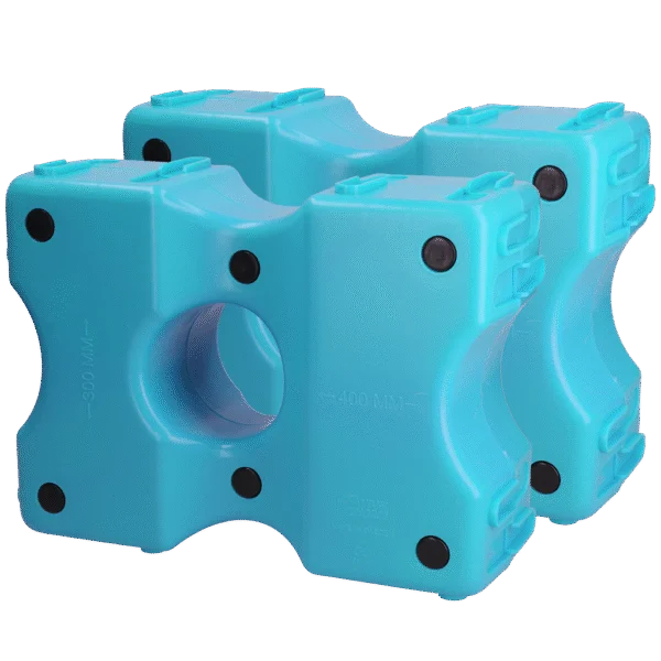 Niebieskie plastikowe klocki cavaletti, 2 sztuki, 40 x 30 x 15 cm – Vplast Cavaletti