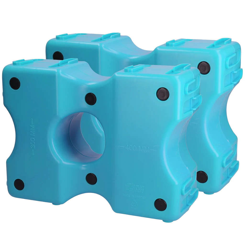 Niebieskie plastikowe klocki cavaletti, 2 sztuki, 40 x 30 x 15 cm – Vplast Cavaletti - obrazek 1
