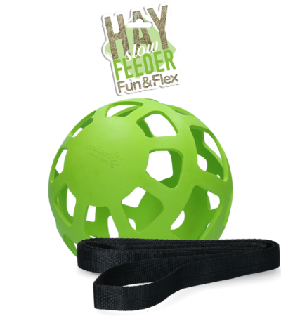 Kula na siano dla koni z naturalnego kauczuku, zielona, średnica ok. 22 cm – Hay Slow Feeder Fun & Flex