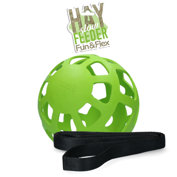 Kula na siano dla koni z naturalnego kauczuku, zielona, średnica ok. 22 cm – Hay Slow Feeder Fun & Flex