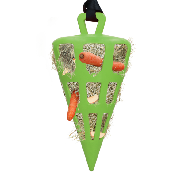 Spowalniacz jedzenia siana dla koni z naturalnego kauczuku, zielony – Hay Slow Feeder Fun & Flex Carrot