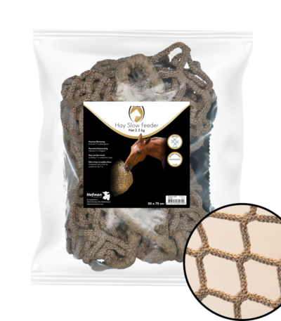 Siatka na siano do powolnego karmienia koni, 2,5 kg, oczka 45 mm – Hay Slow Feeder