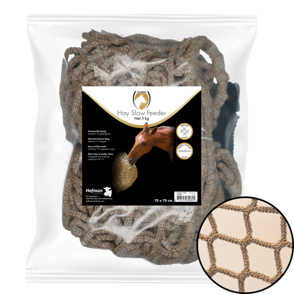Siatka na siano do powolnego karmienia koni, 5 kg, oczka 45 mm – Hay Slow Feeder
