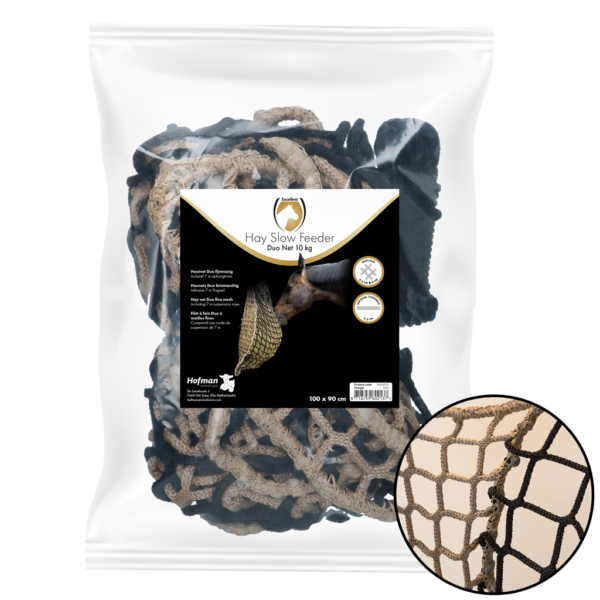 Siatka na siano Slowfeeder dla koni, 10 kg, oczka 60/45 mm – Hay Slow Feeder