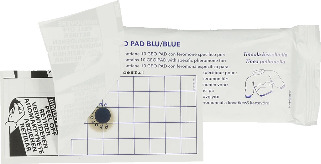Płytka lepowa na mole odzieżowe z feromonem, 13 x 6 cm, 10 sztuk – Hofman Pest Control Geo - obrazek 1