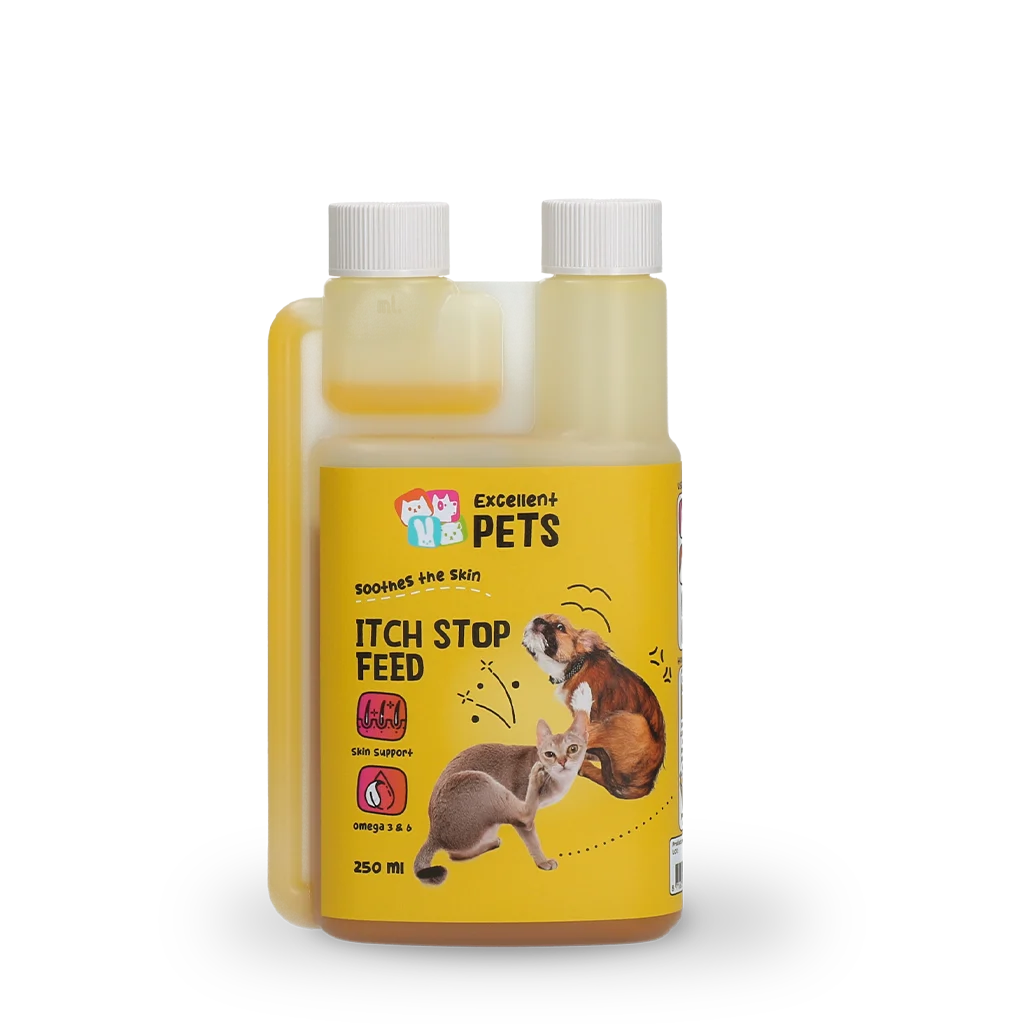 Olej paszowy dla psów i kotów z rumiankiem, 250 ml – Excellent Pets Itch Stop Feed - obrazek 1