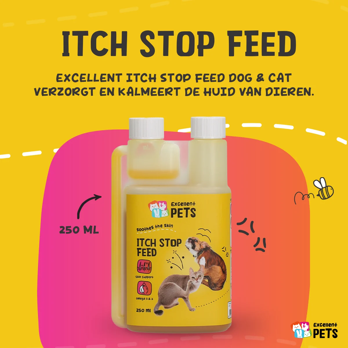 Olej paszowy dla psów i kotów z rumiankiem, 250 ml – Excellent Pets Itch Stop Feed - obrazek 2