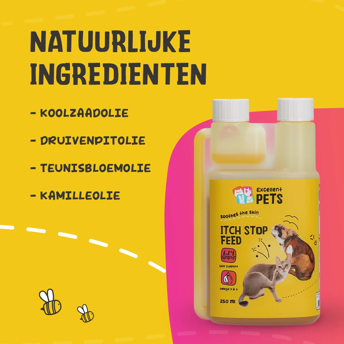 Olej paszowy dla psów i kotów z rumiankiem, 250 ml – Excellent Pets Itch Stop Feed - obrazek 5