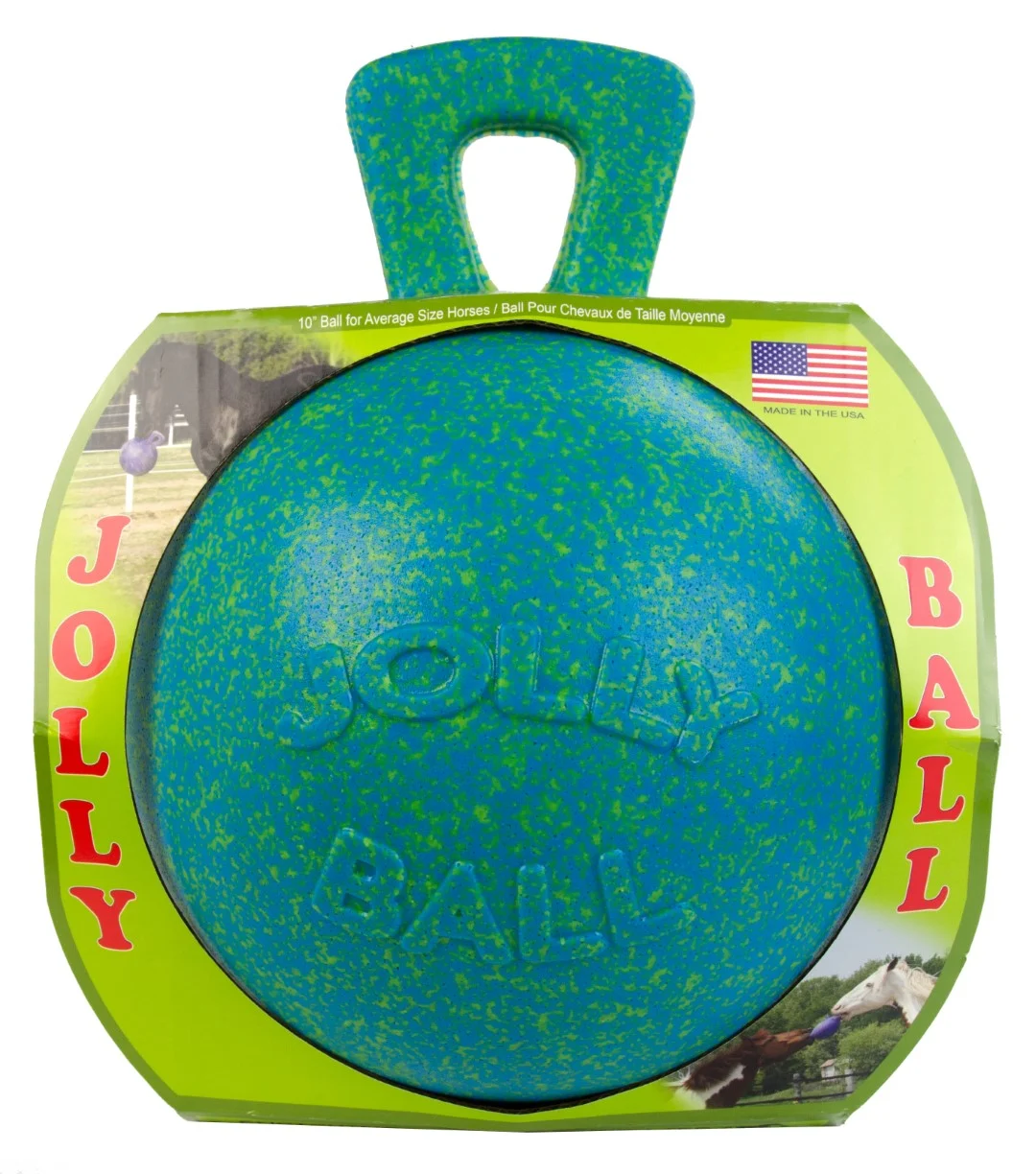 Piłka do zabawy dla konia, morska zieleń, zapach jabłka, 25 cm – Jolly Pets Jolly Ball - obrazek 2