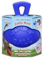 Niebieska samopompująca się piłka dla konia, 20 cm – Jolly Pets Jolly Ball Dual