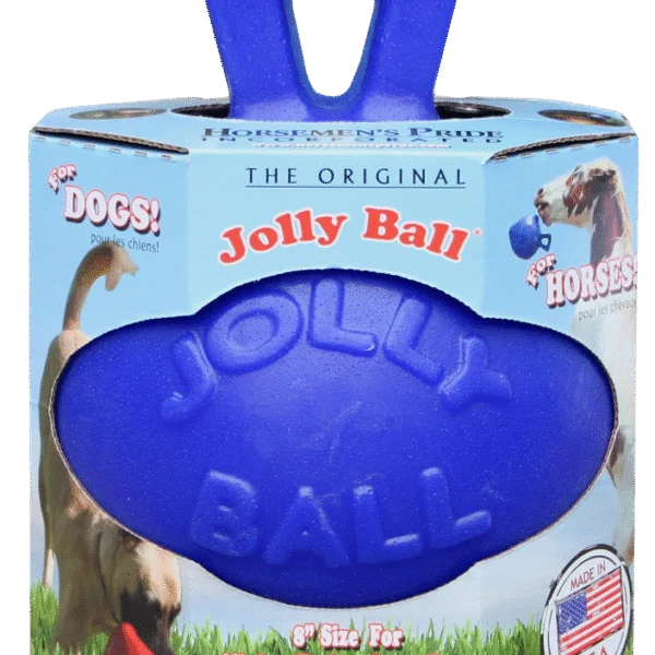 Niebieska samopompująca się piłka dla konia, 20 cm – Jolly Pets Jolly Ball Dual
