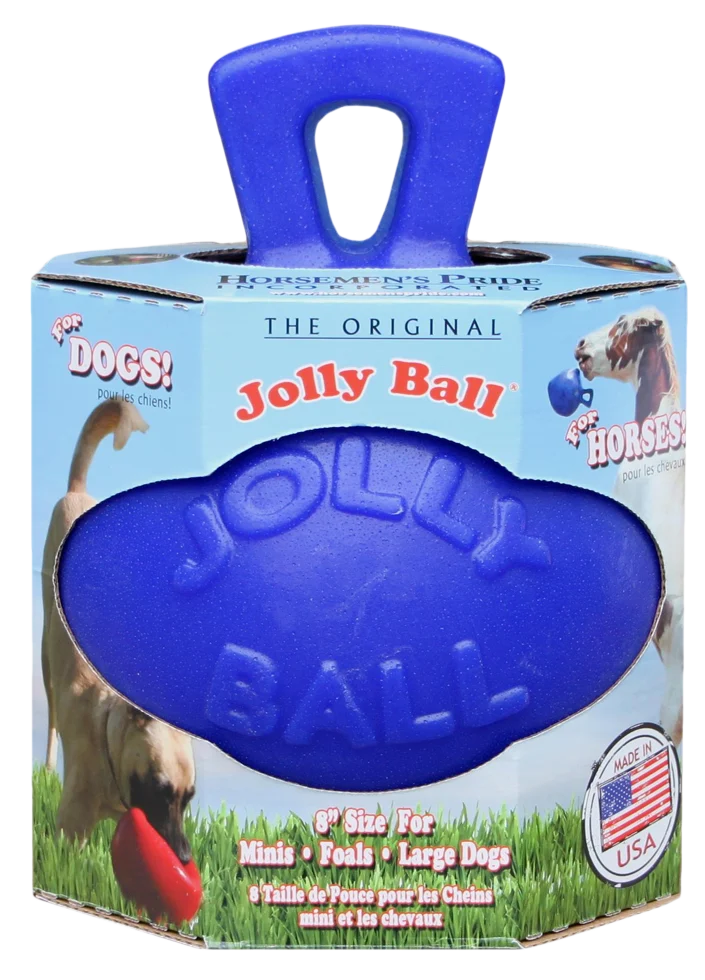 Niebieska samopompująca się piłka dla konia, 20 cm – Jolly Pets Jolly Ball Dual - obrazek 1