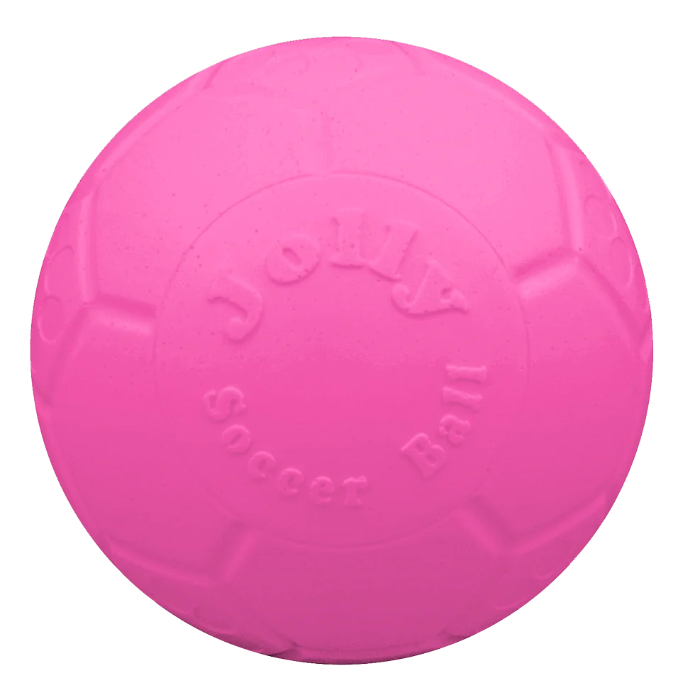 Pływająca piłka nożna dla psa, różowa, S, 15 cm – Jolly Pets Soccer Ball - obrazek 2