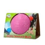 Pływająca piłka nożna dla psa, różowa, S, 15 cm – Jolly Pets Soccer Ball