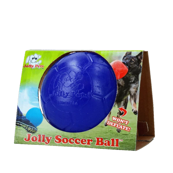 Pływająca piłka dla psa, niebieska, 15 cm – Jolly Pets Soccer Ball