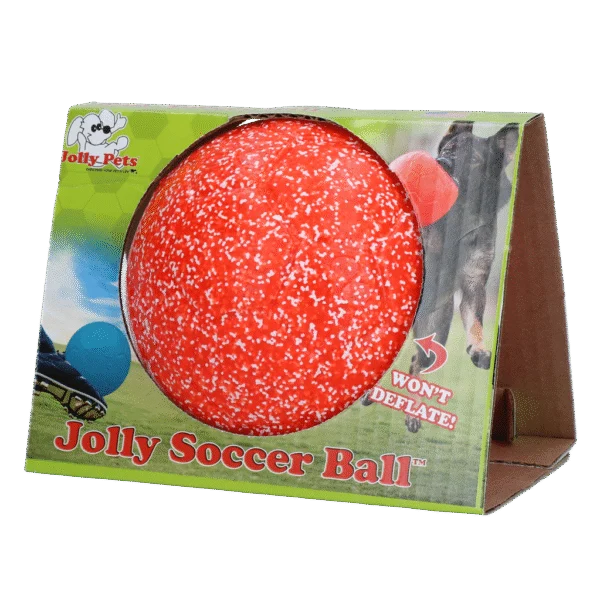 Piłka do aportowania dla psa, pomarańczowo biała, 15 cm – Jolly Pets Jolly Soccer Ball